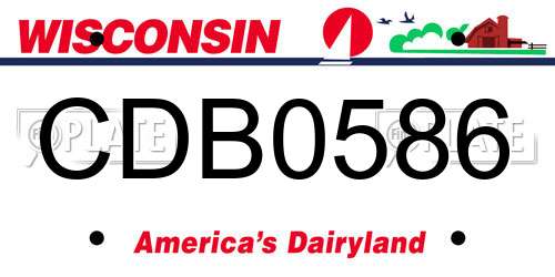 CDB0586 Wisconsin License Plate