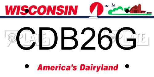 CDB26G Wisconsin License Plate