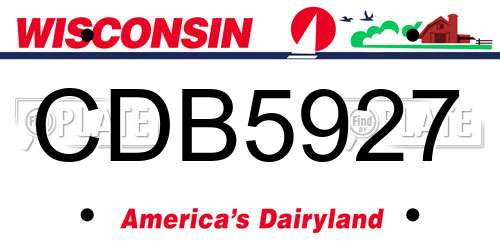 CDB5927 Wisconsin License Plate
