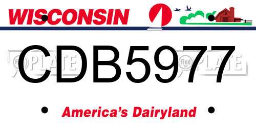 CDB5977 Wisconsin License Plate