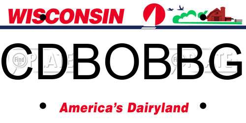 CDBOBBG Wisconsin License Plate