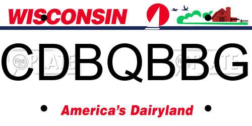 CDBQBBG Wisconsin License Plate