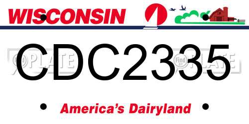 CDC2335 Wisconsin License Plate