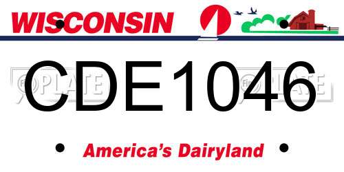 CDE1046 Wisconsin License Plate