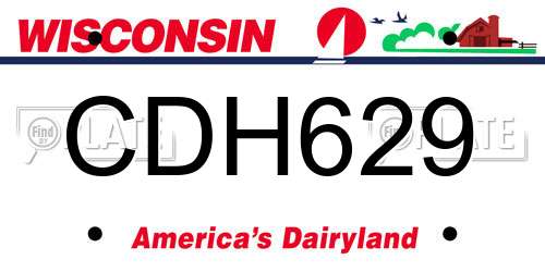 CDH629 Wisconsin License Plate
