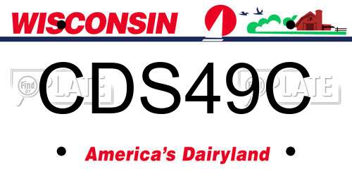 CDS49C Wisconsin License Plate