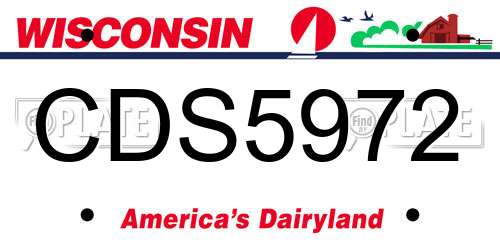 CDS5972 Wisconsin License Plate