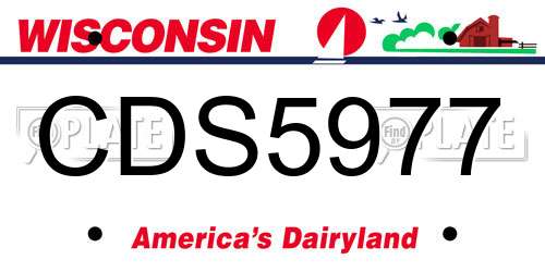 CDS5977 Wisconsin License Plate