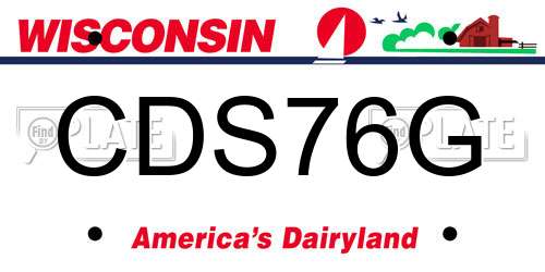 CDS76G Wisconsin License Plate
