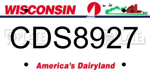 CDS8927 Wisconsin License Plate