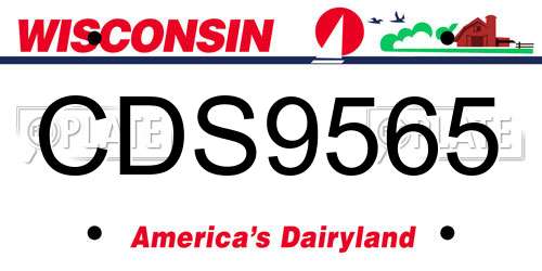 CDS9565 Wisconsin License Plate