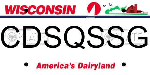 CDSQSSG Wisconsin License Plate
