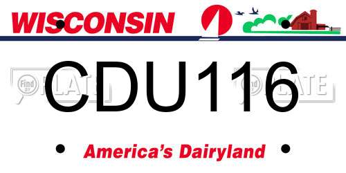CDU116 Wisconsin License Plate