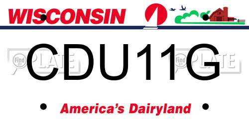 CDU11G Wisconsin License Plate