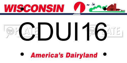 CDUI16 Wisconsin License Plate
