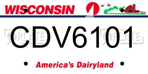 CDV6101 Wisconsin License Plate