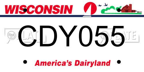 CDY055 Wisconsin License Plate