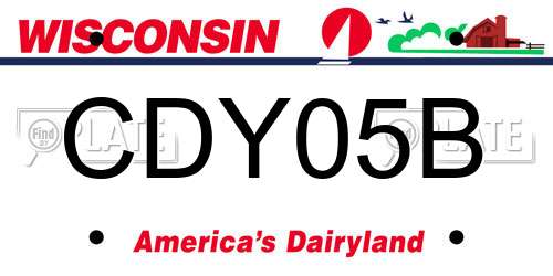 CDY05B Wisconsin License Plate