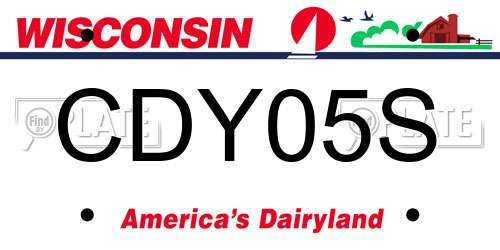 CDY05S Wisconsin License Plate