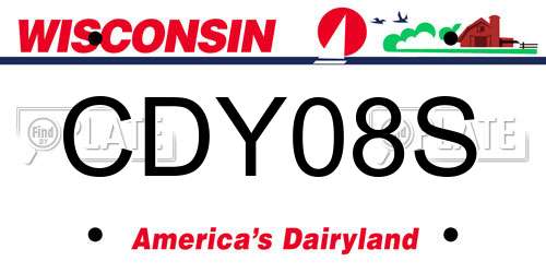 CDY08S Wisconsin License Plate