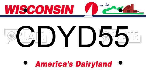 CDYD55 Wisconsin License Plate