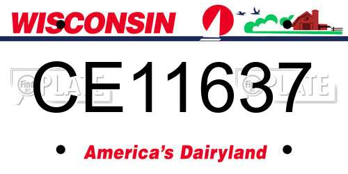 CE11637 Wisconsin License Plate