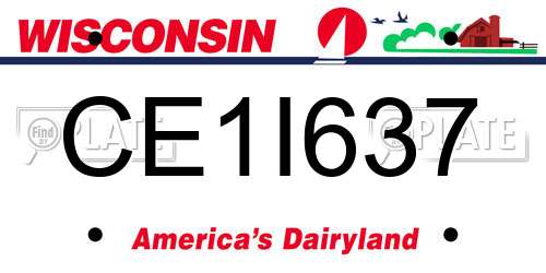 CE1I637 Wisconsin License Plate