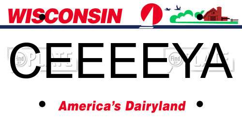 CEEEEYA Wisconsin License Plate