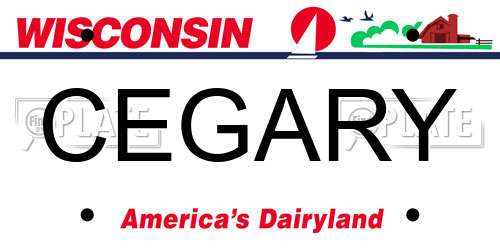 CEGARY Wisconsin License Plate