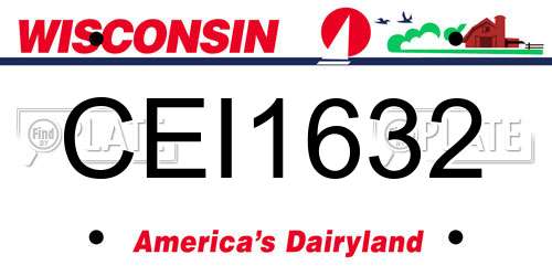 CEI1632 Wisconsin License Plate