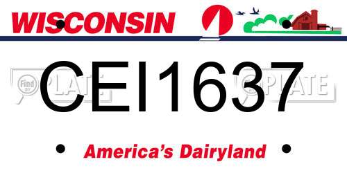 CEI1637 Wisconsin License Plate