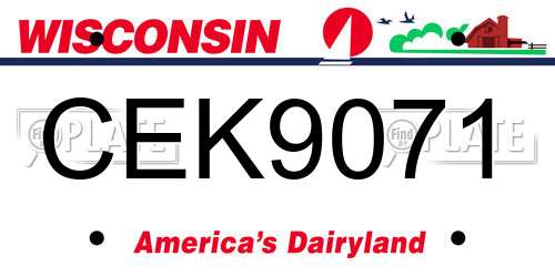 CEK9071 Wisconsin License Plate