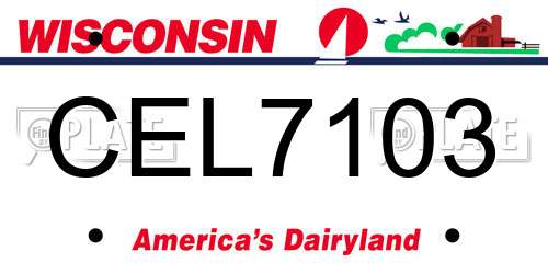CEL7103 Wisconsin License Plate
