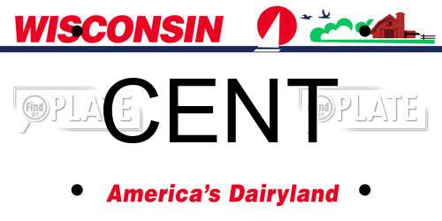 CENT Wisconsin License Plate