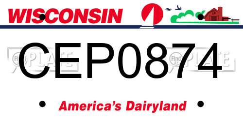 CEP0874 Wisconsin License Plate
