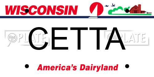 CETTA Wisconsin License Plate