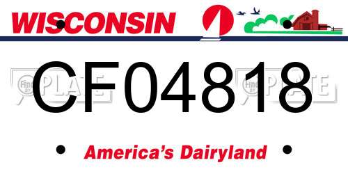CF04818 Wisconsin License Plate