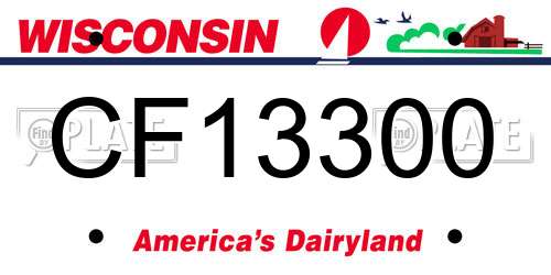 CF13300 Wisconsin License Plate
