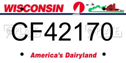 CF42170 Wisconsin License Plate