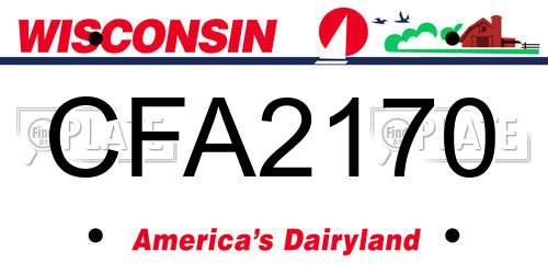 CFA2170 Wisconsin License Plate