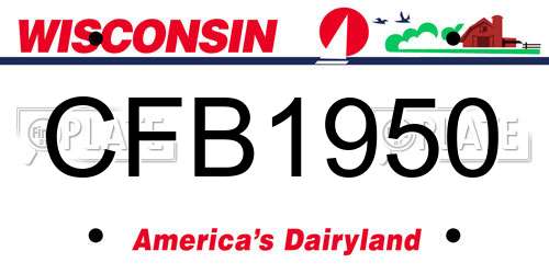 CFB1950 Wisconsin License Plate