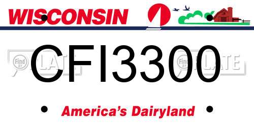 CFI3300 Wisconsin License Plate