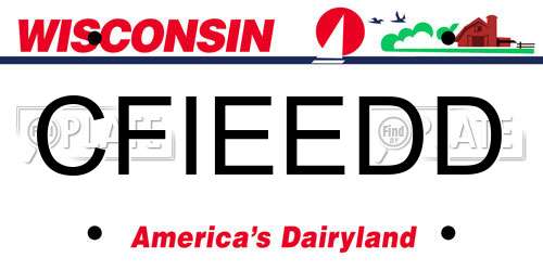 CFIEEDD Wisconsin License Plate