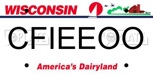 CFIEEOO Wisconsin License Plate