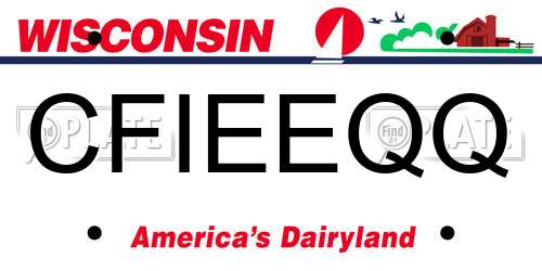 CFIEEQQ Wisconsin License Plate