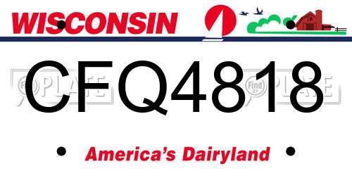 CFQ4818 Wisconsin License Plate