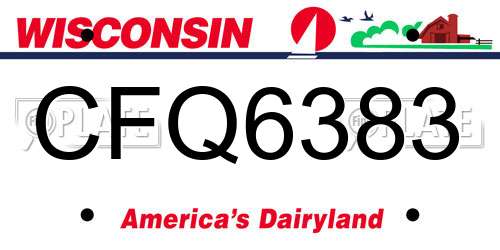 CFQ6383 Wisconsin License Plate