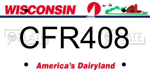 CFR408 Wisconsin License Plate
