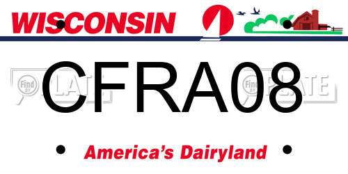 CFRA08 Wisconsin License Plate