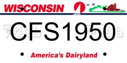 CFS1950 Wisconsin License Plate